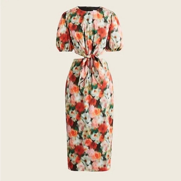 NWT J. Crew x Liberty Women’s 00 Hazy Day Floral Cut Out Liberty Fabric Dress - Picture 4 of 9